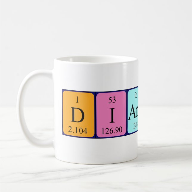 Mug Bouteille de nom de table périodique diamant (Gauche)