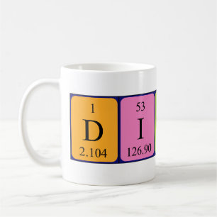 Mug Bouteille de nom de table périodique divine