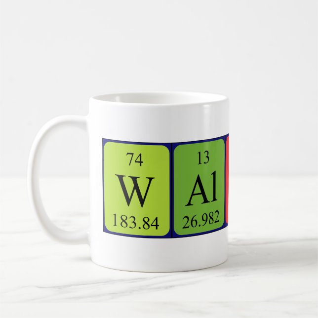 Mug Bouteille de nom de table périodique Walther (Gauche)