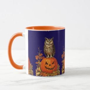 MUG BOUTEILLE DE NUIT SUR HALLOWEEN CITROUILLE ET AUTO