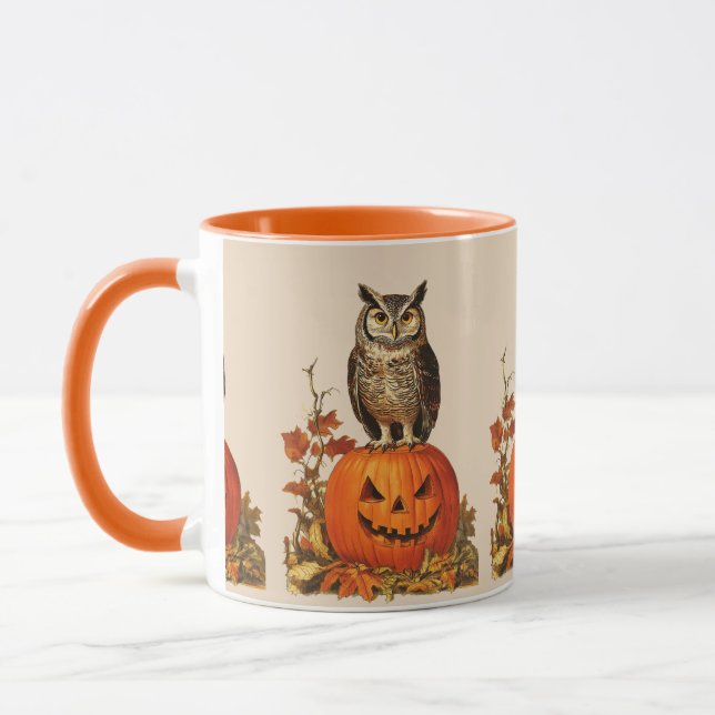 MUG BOUTEILLE DE NUIT SUR HALLOWEEN CITROUILLE ET AUTO (Gauche)