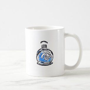 Mug Bouteille de parfum d'illustration de mode bleue