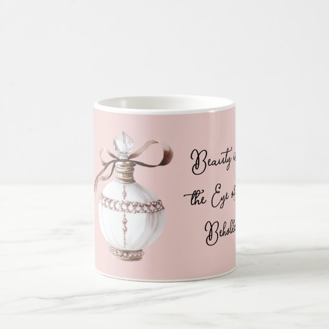 Mug Bouteille de parfum en bronze blanc rose Beauté  (Centre)