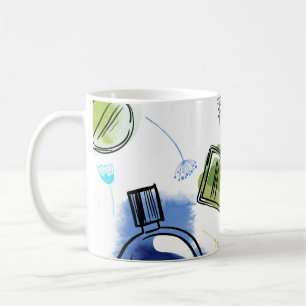 Mug Bouteille de parfum motif sans soudure et texte aq