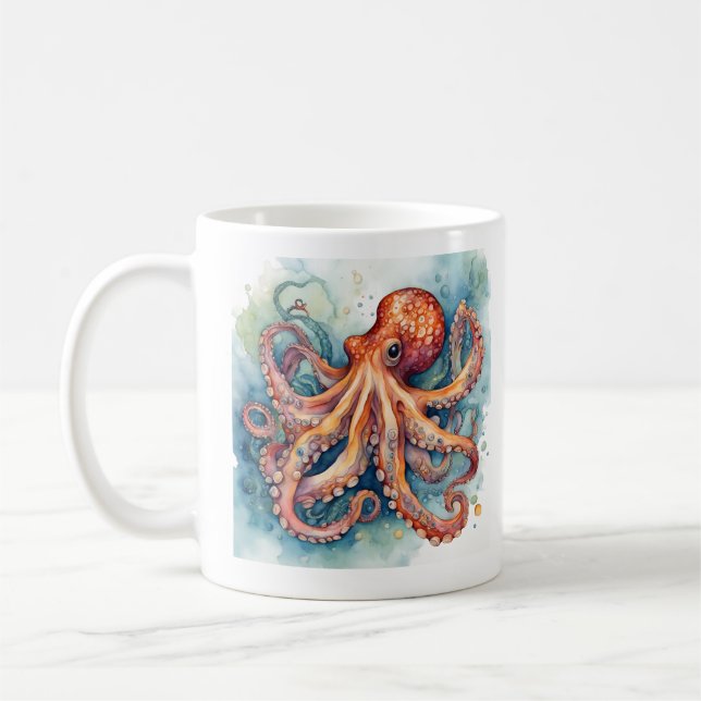 Mug Bouteille de poulpe aquarelle (Gauche)