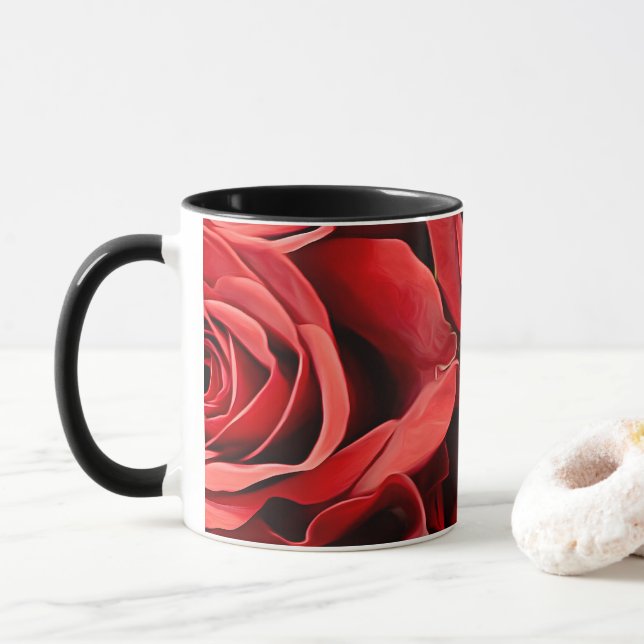 Mug Bouteille de Rose rouge (Avec donut)