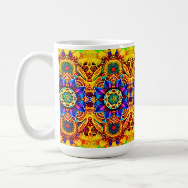 Mug Bouteille d'eau Mandala Bleu (Gauche)