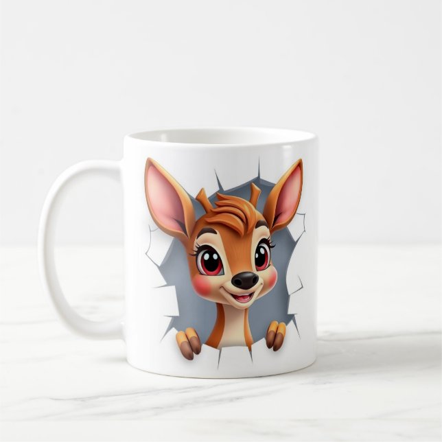 Mug Bouteille d'enveloppement de cerf 3d, conception d (Gauche)