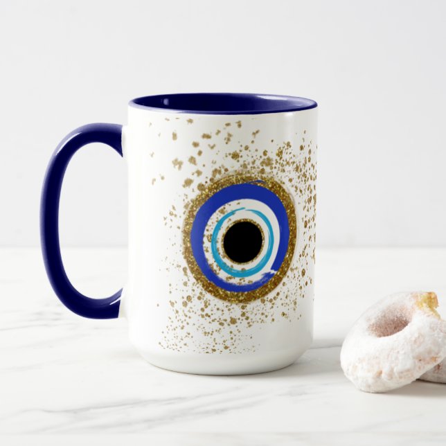 Mug Bouteille des yeux mal d'or (Avec donut)