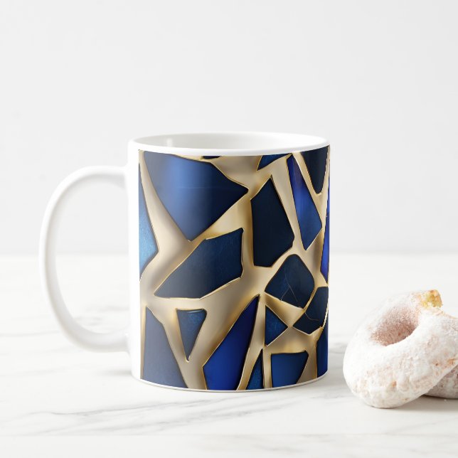 Mug Bouteille design en verre fêlé de couleur saphir e (Avec donut)