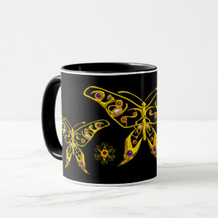 MUG BOUTEILLE D'OR HYPER AVEC PIERRES DE JEUX COLORÉS