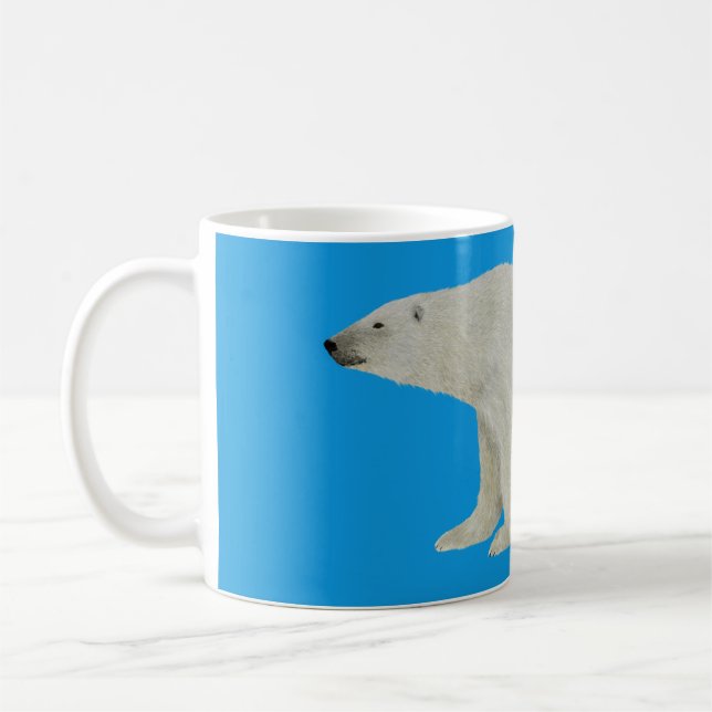 Mug Bouteille d'ours polaire sur Bleu (Gauche)