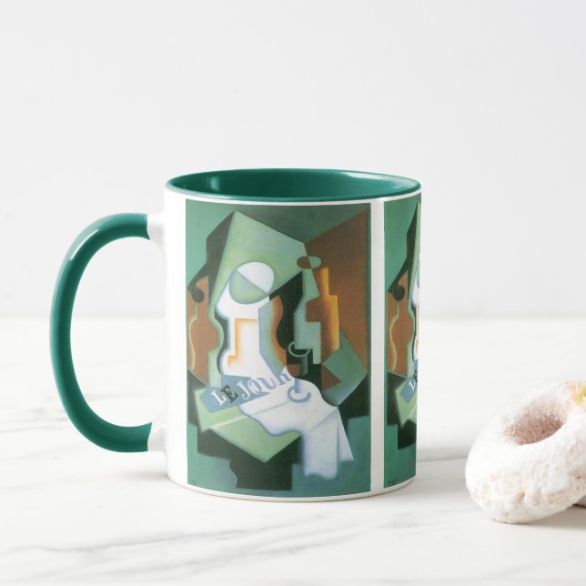 Mug Bouteille et plat de fruits de Juan Gris, Cubisme  (Avec donut)