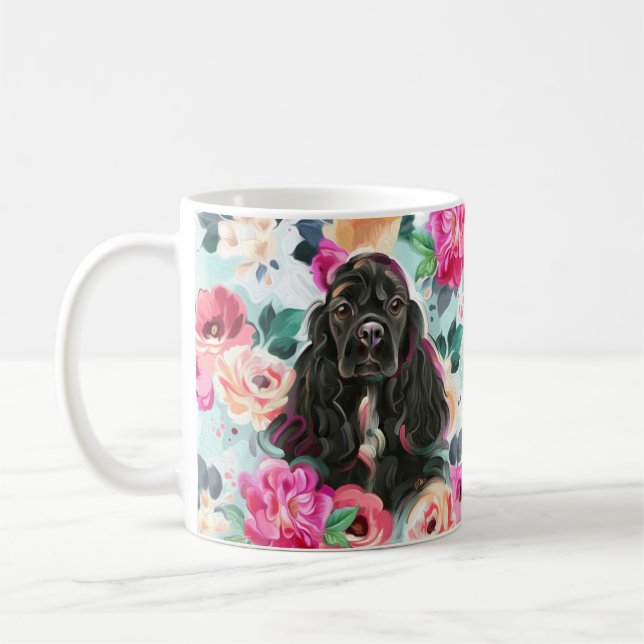 Mug Bouteille florale d'espanon de Cocker (Gauche)