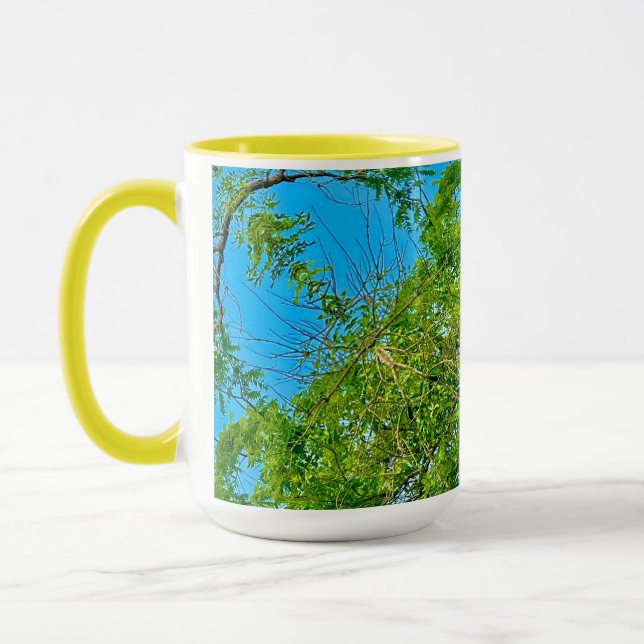 Mug Bouteille Motif Spring Green Feuille Blue Sky (Gauche)