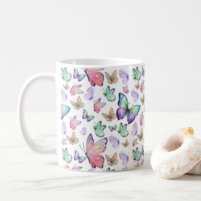 Mug Bouteilles d'aquarelle Motif sans couture (Avec donut)