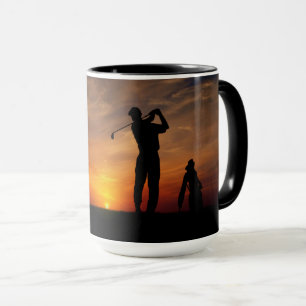 Mug Bouteilles de monogramme personnalisées Golfer Sun