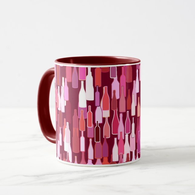 Mug Bouteilles de vin, nuances de prune, arrière - pla (Devant gauche)
