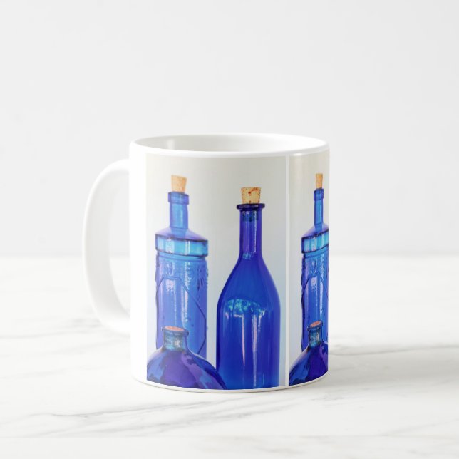 Mug Bouteilles en verre bleu (Devant gauche)