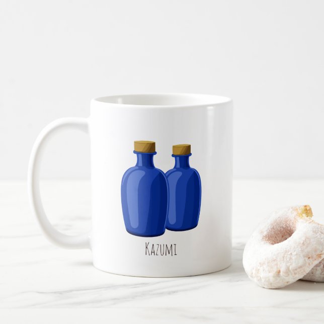 Mug Bouteilles Ho'oponopono et Bleues personnalisées (Avec donut)