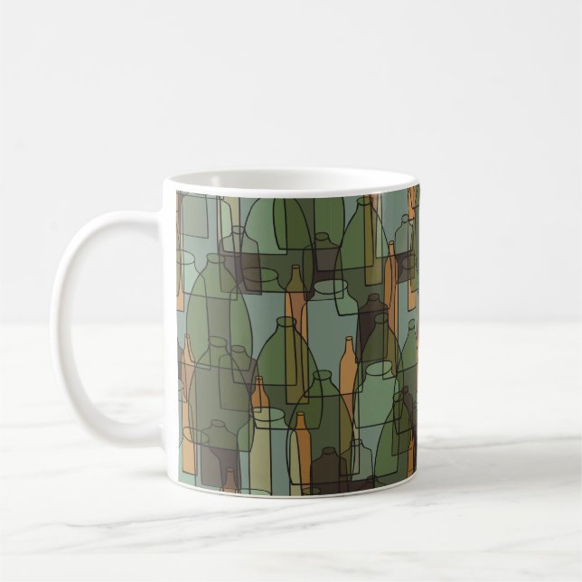 Mug Bouteilles, jarres et verres vintages motif (Gauche)