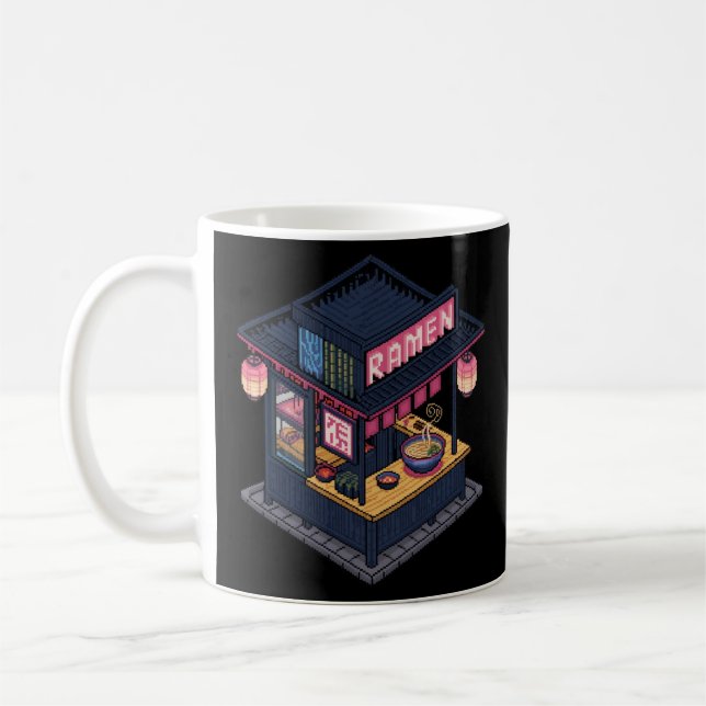 Mug Boutique de Ramen en Pixel Art Lofi à Minuit (Gauche)