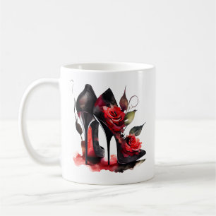 Mug Boutique gothique fashionista rouge en bas avec Ro