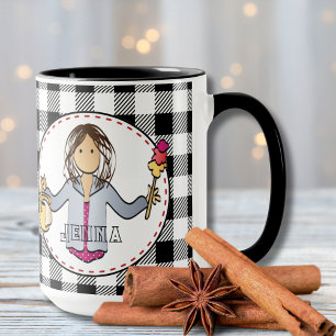 Mug Boutique ménagère Nettoyage Lady Cartoon Merci Cad