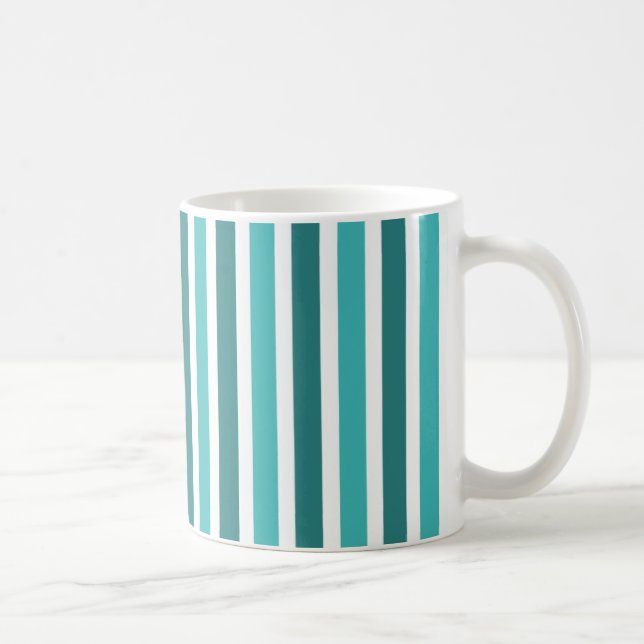 Mug Bouton à bandes verticales, Turquoise (Droite)