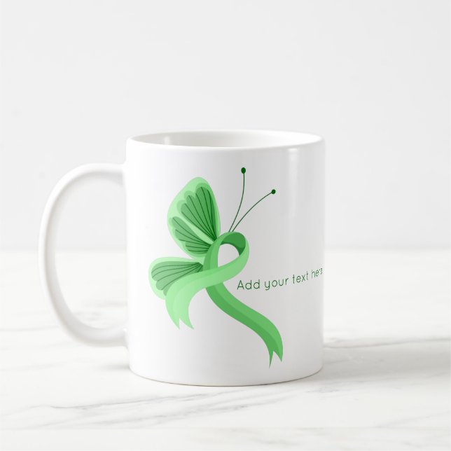 Mug Bouton à ruban à la menthe de sensibilisation à la (Gauche)