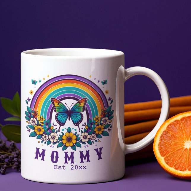 Mug Bouton arc-en-ciel coloré Nouveau cadeau maman (Créateur téléchargé)