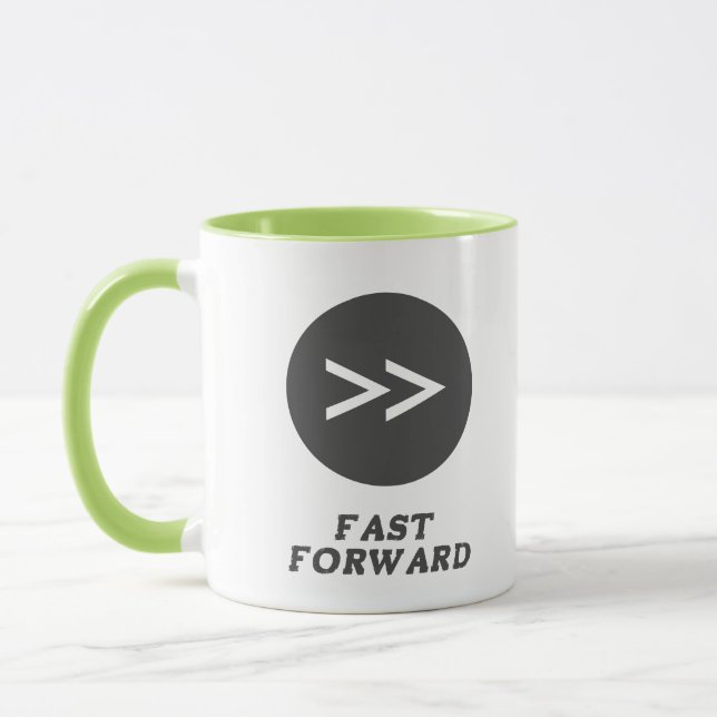 Mug Bouton Avance Rapide Lime Vert (Gauche)
