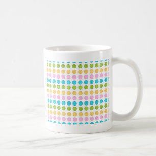 Mug Bouton bleu rose jaune motif accessoires tendance