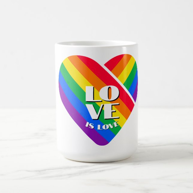 Mug Bouton Coeur Arc-en-ciel Pride (Centre)