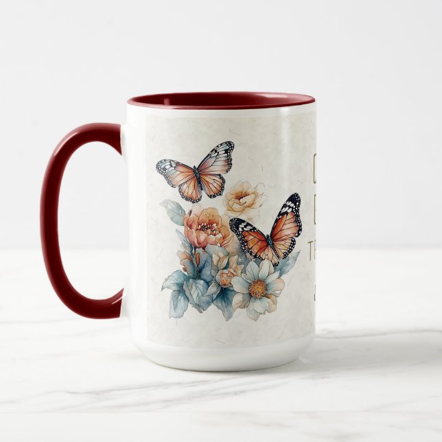 Mug Bouton d'aquarelle rétro (Gauche)