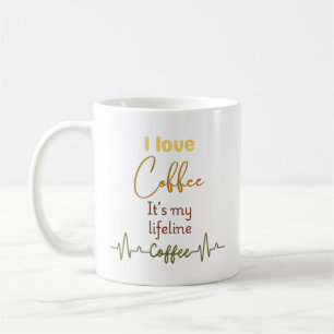 Mug Bouton de café à battement de coeur pour les fans 