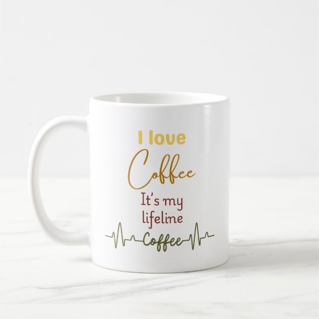 Mug Bouton de café à battement de coeur pour les fans  (Gauche)