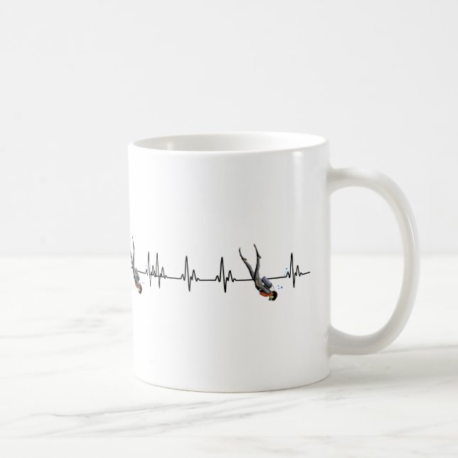 Mug Bouton de coeur de plongée SCUBA (Droite)