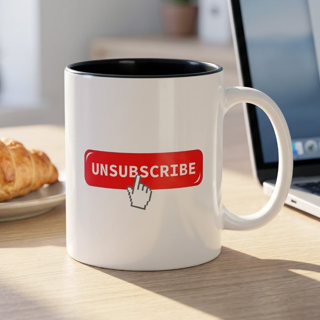 Mug Bouton de désabonnement - Humour d'office introver (Créateur téléchargé)