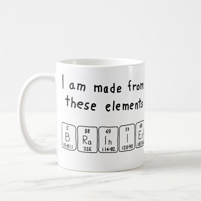 Mug Bouton de nom de table périodique Brainier (Gauche)