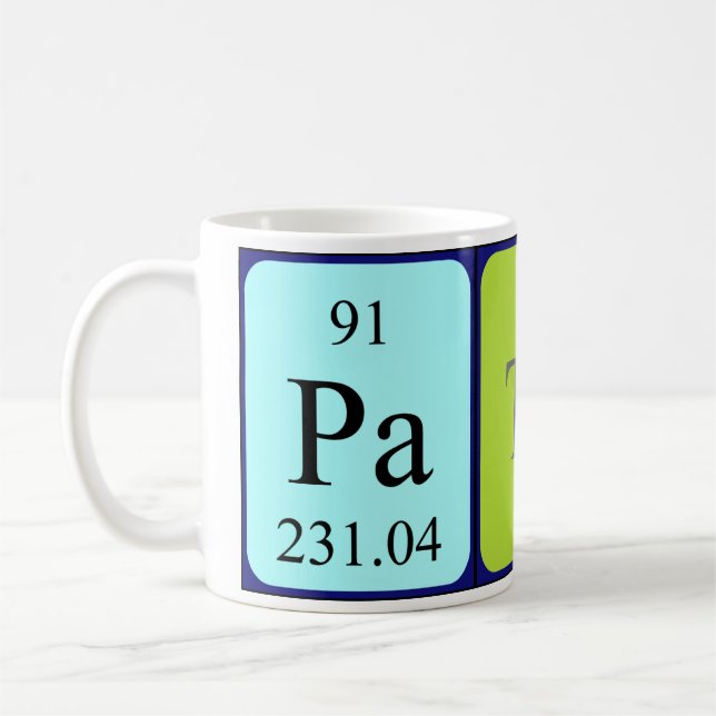 Mug Bouton de nom de table périodique du correctif (Gauche)