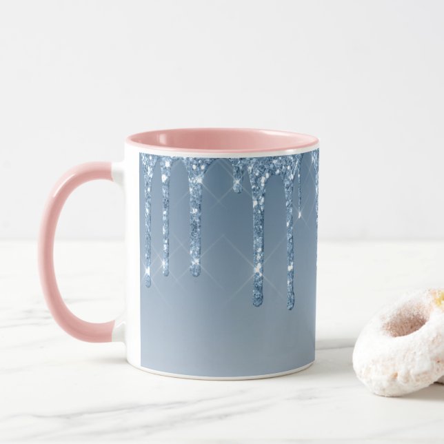 Mug Bouton de parties scintillant à goutte en verre (Avec donut)