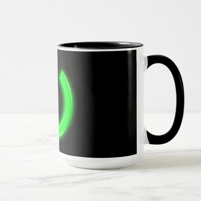 Mug Bouton fleurissant vert au néon de puissance (Droite)