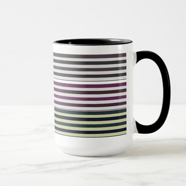 Mug Bouton motif rayé coloré (Droite)