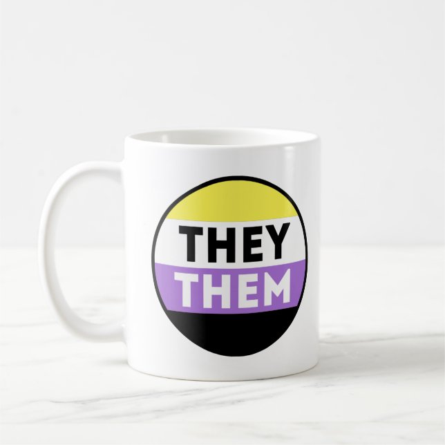 Mug Bouton Pronoms Non Binaires - Ils Eux (Gauche)