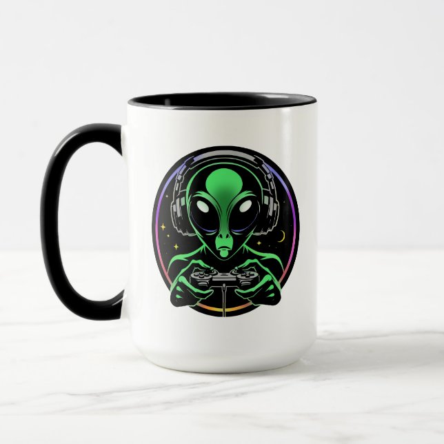Mug Bouton stellaire | Alien Lecture de jeux vidéo (Gauche)