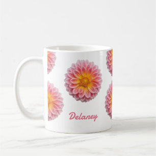 Mug Boutons Dahlia et Dew personnalisés