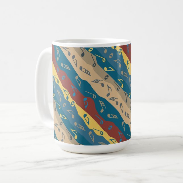 Mug Boutons de notes de musique colorée (Devant gauche)
