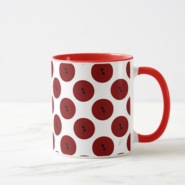 Mug Boutons importants (rouge) (Droite)