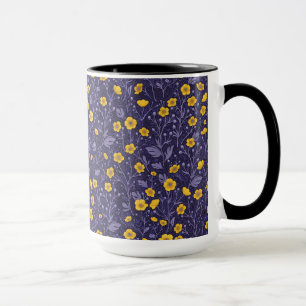 Mug Boutons jaunes et violets